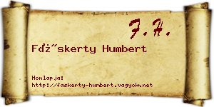 Fáskerty Humbert névjegykártya